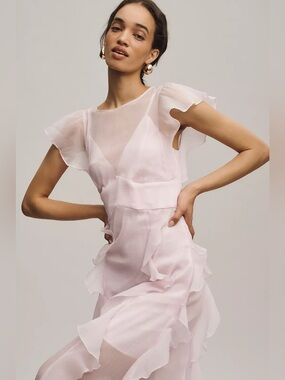 Hutch Amity Organza Ruffle Maxi Dress